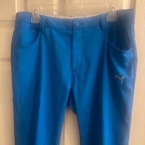 Puma Golf Tech Pants Blue Men's Size 34 x 32 Comfort Stretch Style #562645